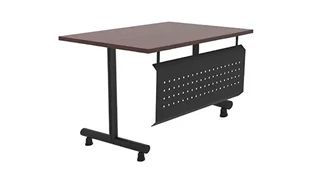 Training Tables PBD Furniture 60in x 24in Black T-Leg Training Table with Modesty Panel