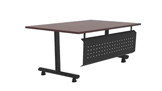 Training Tables PBD Furniture 6ft x 24in Black T-Leg Training Table with Modesty Panel