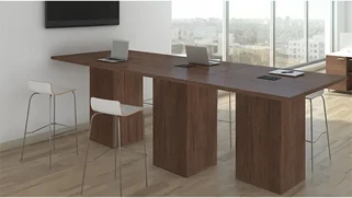 Conference Tables PBD Furniture 12ft Standing Height Cube Base Rectangular Conference Table