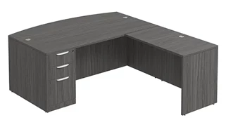 L Shaped Single Pedestal Desks Performance Bush Furniture 66in x 77in Bow Front L-Desk Single Pedestal