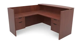 Reception Desks - L Shaped PBD Furniture L-Shape Double Hanging Pedestal Reception Desk