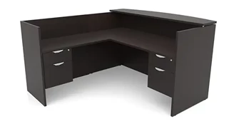 Reception Desks - L Shaped PBD Furniture L-Shape Double Hanging Pedestal Reception Desk