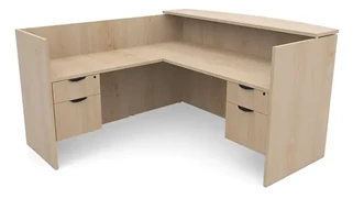 Reception Desks - L Shaped PBD Furniture L-Shape Double Hanging Pedestal Reception Desk