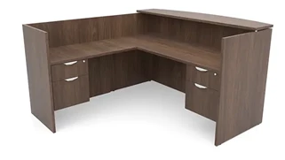 Reception Desks - L Shaped PBD Furniture L-Shape Double Hanging Pedestal Reception Desk