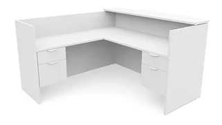 Reception Desks - L Shaped PBD Furniture L-Shape Double Hanging Pedestal Reception Desk