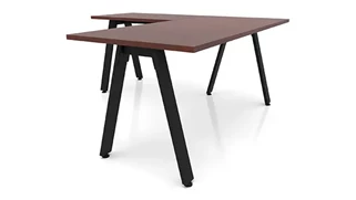 L Shaped Desk Shells PBD Furniture 60in x 66in Metal A-Leg L-Shaped Desk