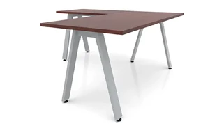 L Shaped Desk Shells PBD Furniture 72in x 84in Metal A-Leg L-Shaped Desk