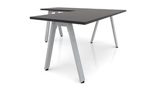 L Shaped Desks Office Source 66in x 78in Metal A-Leg L-Shaped Desk