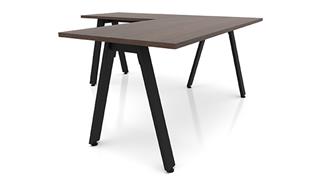 L Shaped Desks Office Source 60in x 72in Metal A-Leg L-Shaped Desk