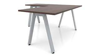 L Shaped Desks Office Source 66in x 72in Metal A-Leg L-Shaped Desk