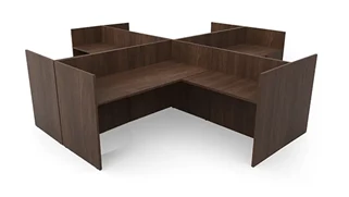 Workstations PBD Furniture Four Person Workstation Desk Shell Only