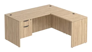 L Shaped Single Pedestal Desks Performance Bush Furniture 60in x 72in Single Hanging Pedestal L-Desk