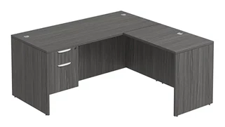 L Shaped Single Pedestal Desks PBD Furniture L-Desk 71in W x 77in D with 1 Pedestal