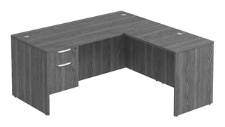 L Shaped Single Pedestal Desks Performance Bush Furniture 66in x 77in Single Hanging Pedestal L-Desk