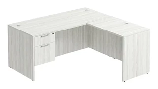 L Shaped Single Pedestal Desks PBD Furniture L-Desk 72in W x 60in D with 1 Pedestal