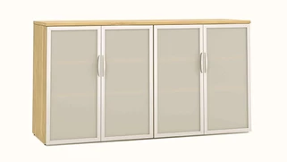 Storage Cabinets Office Source 36in H Tall Double Glass Door Storage Credenza
