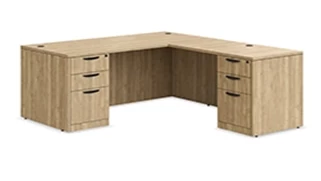L Shaped Double Pedestal Desks PBD Furniture 71in x 65in L-Shaped Double Pedestal (2) Box/Box/File Desk