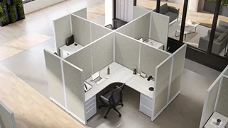Cubicles PBD Furniture 67in Tall 4 person Cubicle without Power