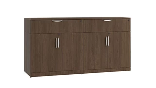 Combo Credenzas PBD Furniture Double Wood Door Storage Credenza with Drawers