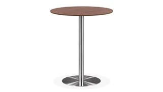Cafeteria Tables PBD Furniture 36in Round Cafe Height Table with Brushed Aluminum Base
