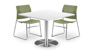 Cafeteria Tables Office Source 42in Square Cafeteria Table with Brushed Aluminum Base
