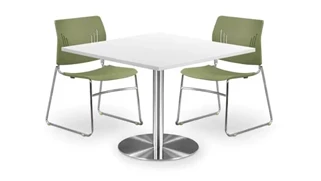 Cafeteria Tables PBD Furniture 42in Square Cafeteria Table with Brushed Aluminum Base