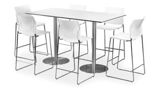 Cafeteria Tables Office Source 24in x 66in Rectangular Cafe Height Table with Brushed Aluminum Base