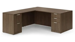 L Shaped Double Pedestal Desks PBD Furniture 72in x 78in Double Pedestal L-Shaped Desk