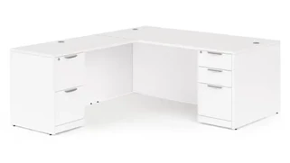 L Shaped Double Pedestal Desks PBD Furniture 72in x 83in Double Pedestal L-Shaped Desk