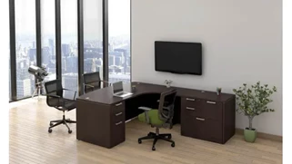 L Shaped Double Pedestal Desks PBD Furniture 72in x 96in L Shaped Desk