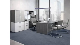 Office Suites PBD Furniture U Shaped Desk with Hutch and Additional Storage