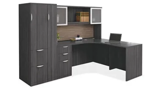 L Shaped Desks with Hutch PBD Furniture 66in x 90in L Shaped Desk Unit