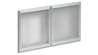 Desk Hutches PBD Furniture Silver Framed Glass Doors for 72in Hutch (Set of 2)
