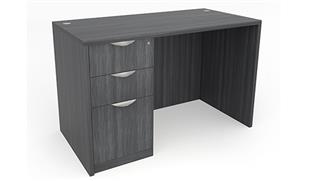 Compact Desks Office Source Furniture 60in x 24in Single Pedestal Desk