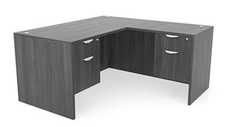 L Shaped Desks Office Source Furniture 66in x 77in Double Hanging Pedestal L-Shaped Desk