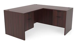 L Shaped Desks Office Source Furniture 66in x 65in Double Hanging Pedestal L-Shaped Desk
