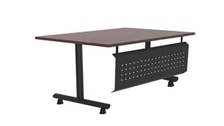 Training Tables Office Source Furniture 66in x 30in Black T-Leg Training Table with Modesty Panel