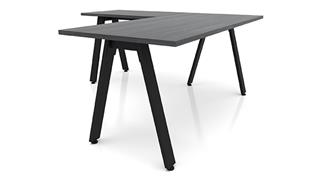 L Shaped Desks Office Source Furniture 60in x 78in Metal A-Leg L-Shaped Desk