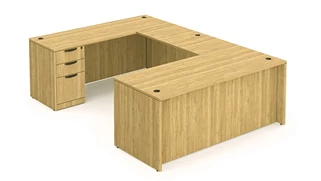 U Shaped Desks Office Source Furniture 72in x 101in Single BBF Pedestal U-Desk