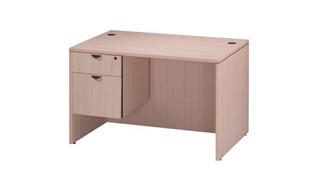 Compact Desks Office Source Furniture 48in x 24in Single Pedestal Desk
