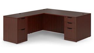 L Shaped Desks Office Source Furniture 60in x 72in Double Pedestal L-Shaped Desk