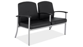 Big & Tall Office Source Furniture 2 Seater with Silver Frame