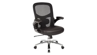 Ergonomic Task Chairs WFB Designs Big & Tall Mesh Back, Leather Seat Executive Chair