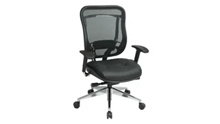 Ergonomic Task Chairs WFB Designs Big & Tall Mesh Back and Leather Seat Executive Chair