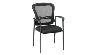 Lobby & Guest Chairs - Metal WFB Designs Mesh Back Visitor Chair with Black Fabric Padded Seat