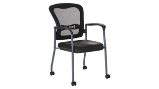 Lobby & Guest Chairs - Metal WFB Designs Mesh Back Guest Chair with Casters and Enhanced Fabric Seat