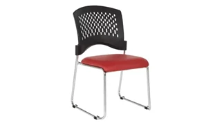 Stackable Meeting Chairs WFB Designs Plastic Vent Back Sled Base Chair with Enhanced Fabric Seat