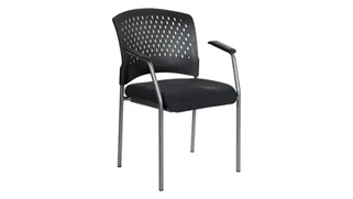 Lobby & Guest Chairs - Metal WFB Designs Plastic Vent Back Guest Chair with Arms and Enhanced Fabric Seat