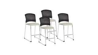 Stools WFB Designs Plastic Vent Back Stool (Pack of 23) with Enhanced Fabric Seat and Dolly