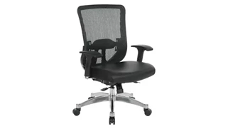 Ergonomic Task Chairs WFB Designs Mesh Back, Leather Seat Manager Chair